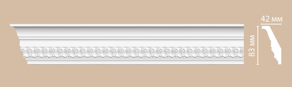 Плинтус потолочный с рисунком DECOMASTER DT-36F гибкий (83*42*2400мм)