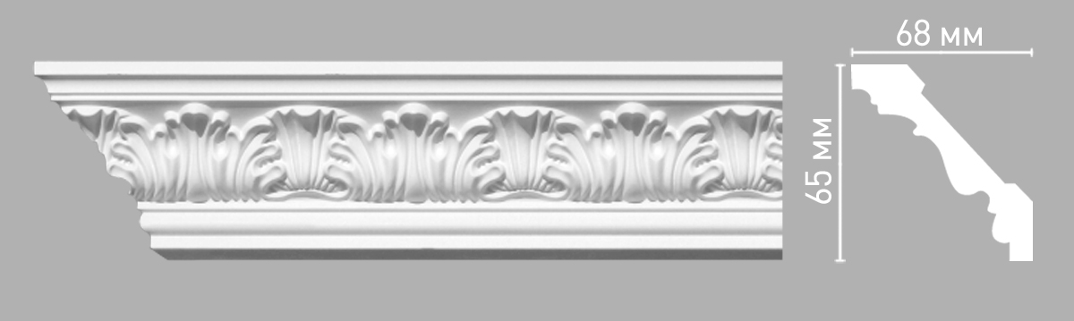Плинтус потолочный с рисунком DECOMASTER 95018 (65х68х2400мм)