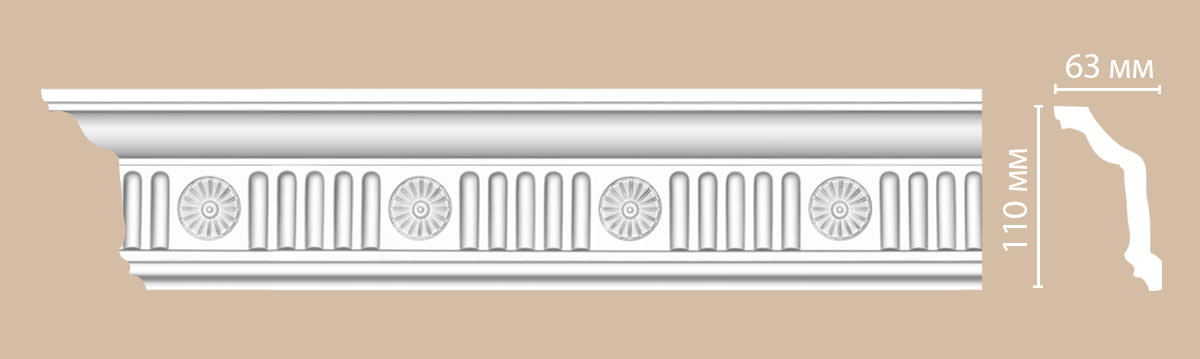 Плинтус потолочный с рисунком DECOMASTER DT-88152 (110*63*2400мм)