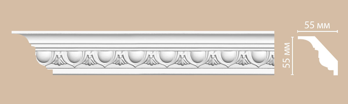 Плинтус потолочный с рисунком DECOMASTER DT13 (55*55*2400мм)