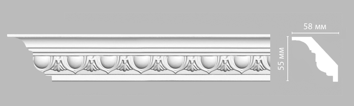 Плинтус потолочный с рисунком DECOMASTER DT13A (55х58x2400)