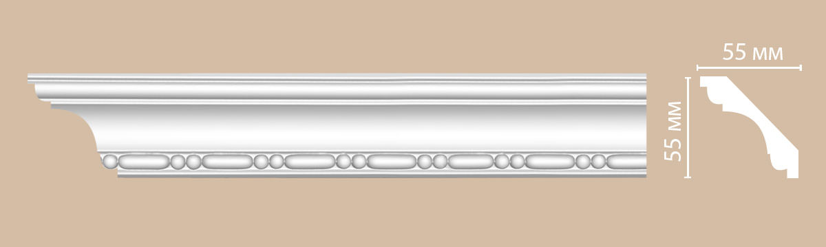 Плинтус потолочный с рисунком DECOMASTER 95628 (55*55*2400мм)
