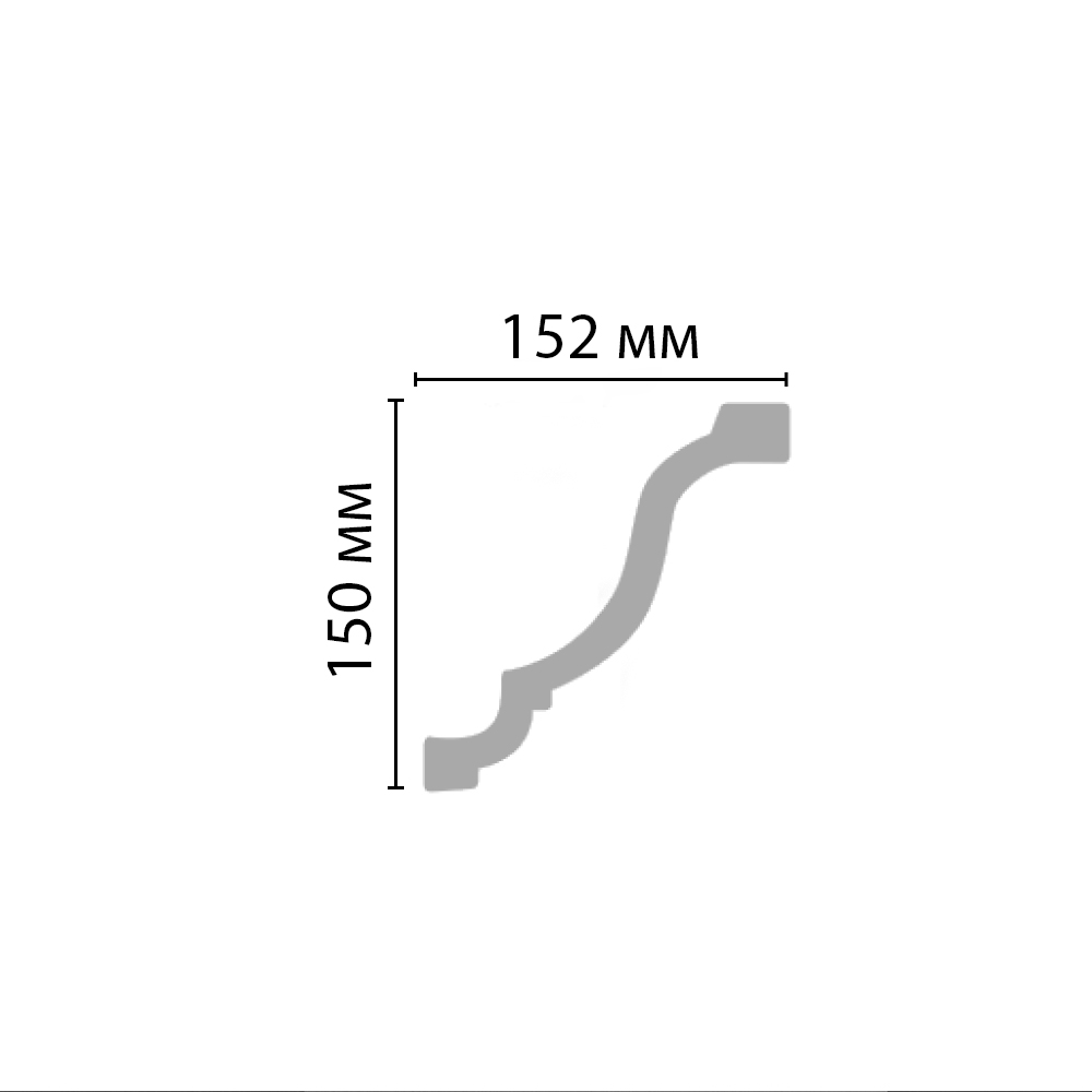 Плинтус потолочный гладкий DECOMASTER 96267 (150х152х2400мм)