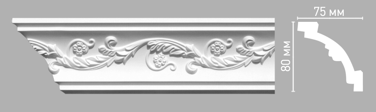Плинтус потолочный с рисунком DECOMASTER 95020 (80х75х2400мм)