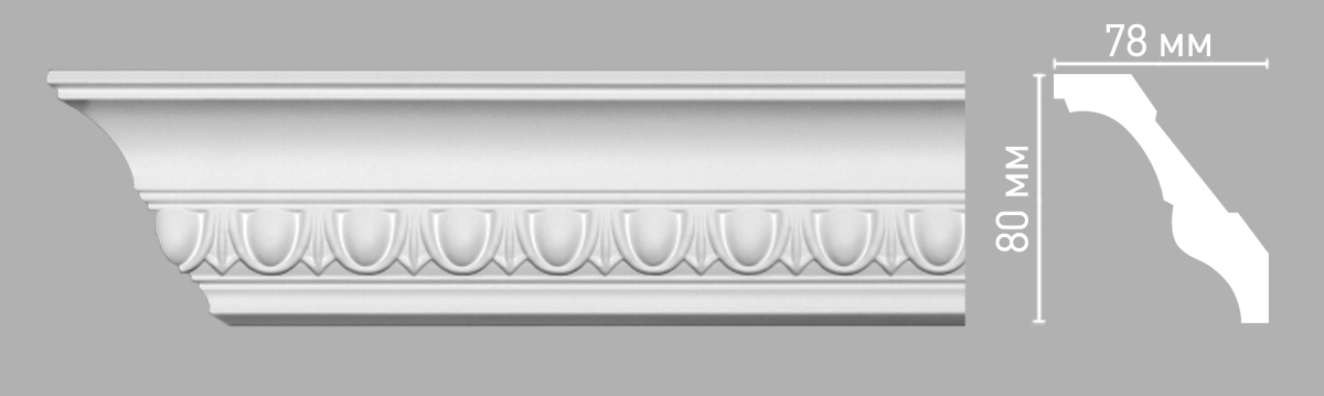 Плинтус потолочный с рисунком DECOMASTER 95023 (80х78х2400мм)