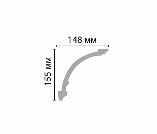 Плинтус потолочный гладкий DECOMASTER 96273 (155х148х2400мм)