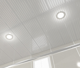 Потолок реечный Cesal B22 Металлик с металлической полосой 150х4000 мм