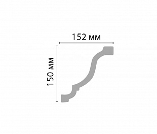 Плинтус потолочный гладкий DECOMASTER 96267 (150х152х2400мм)