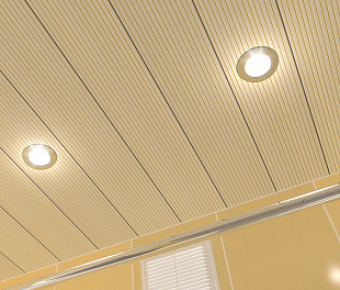 Потолок реечный Cesal 203 Золотая полоса 100х4000 мм